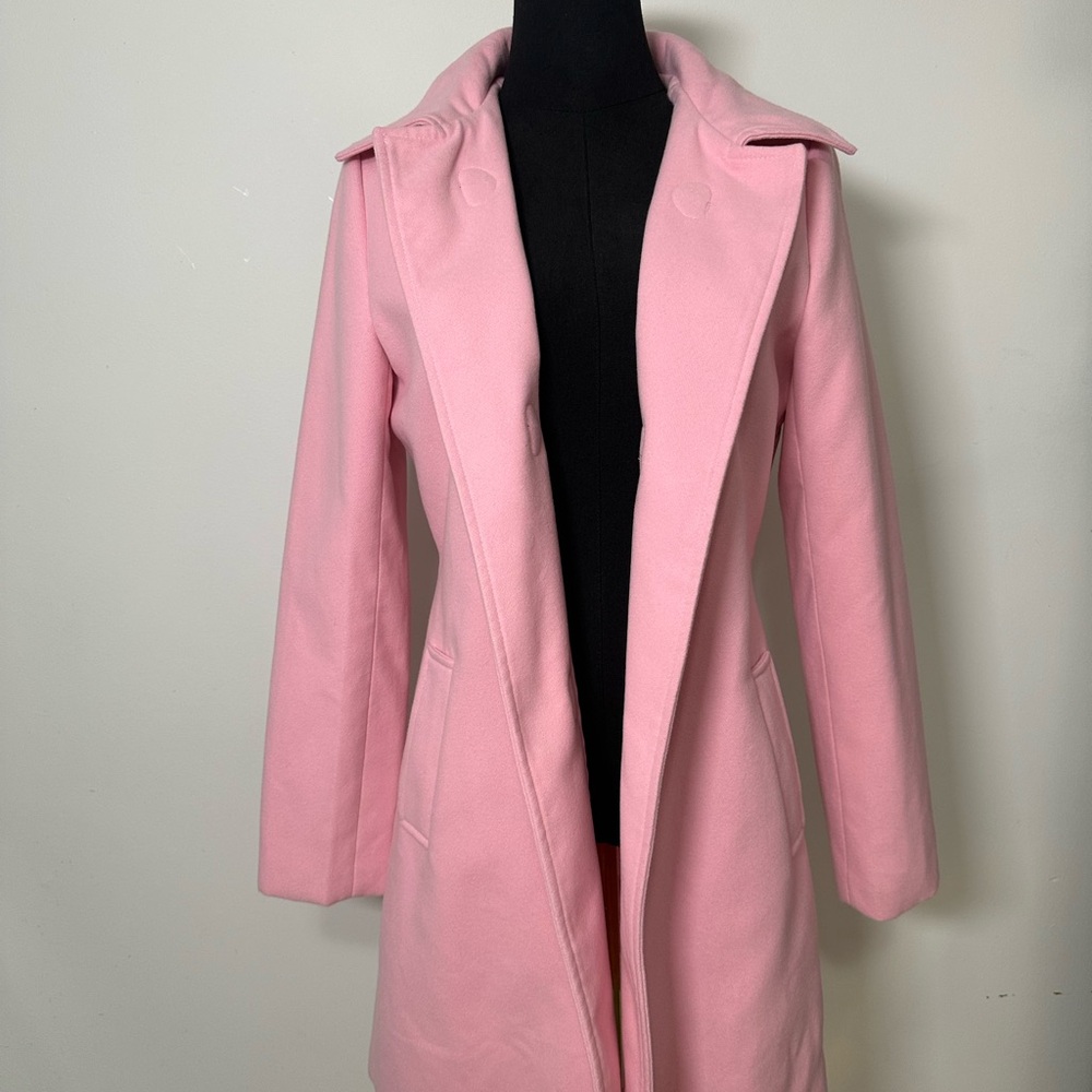 Women's Pink Toggle Coat - Picture 6 of 8